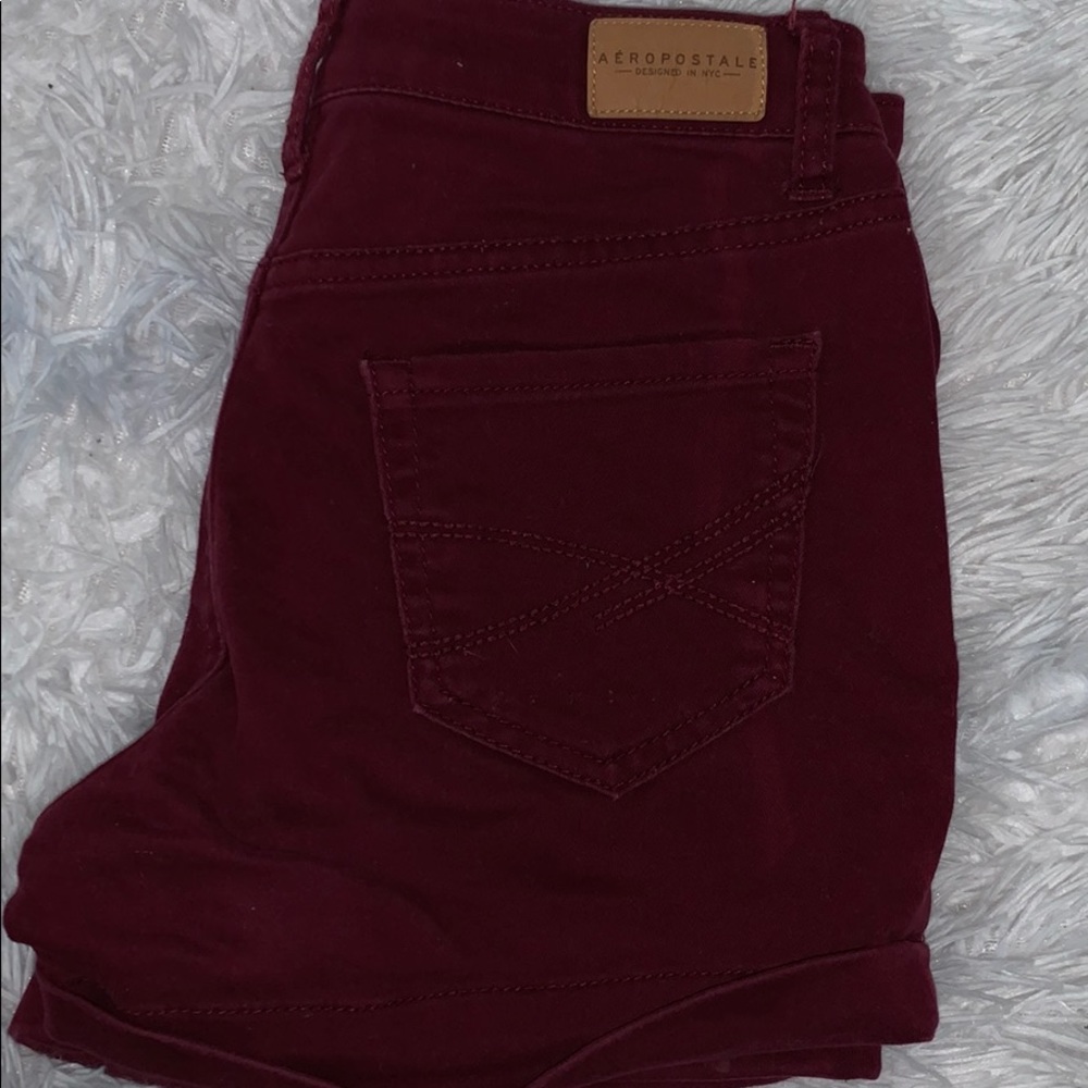 Burgundy high wasted shorts